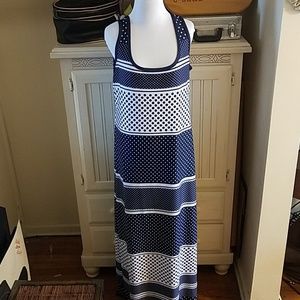 FABULOUS Navy & White Polka Dot Maxi Dress!